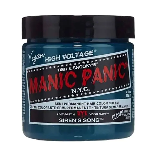 manic panic classic high voltage blågrønn uv hårfarge 118ml siren's song pot 6008