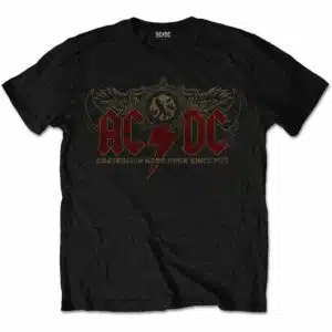 ac/dc oz rock svart t-skjorte til herre ACDCTS65MB