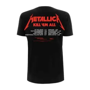 metallica kill 'em all tracks svart t-skjorte til herre METTS02MB