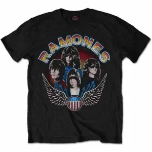 ramones vintage wings svart t-skjorte til herre RATS21MB