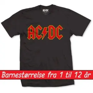 AC/DC t-skjorte til barn svart med rød logo ACDCTSP02BB