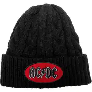 ac dc strikkelue god & varm kabelstrikket ACDCKBEAN01B