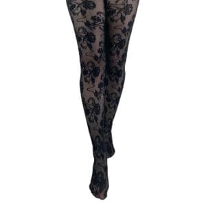 Pamela Mann Fleur Lace svarte nettingstrømper FleurLaceTightsBLK