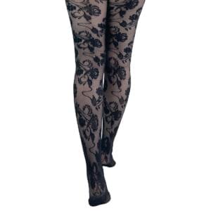 Pamela Mann Fleur Lace svarte nettingstrømper FleurLaceTightsBLK