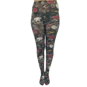 Pamela Mann Skull and Snake nylonstrømper dame SkullAndSnakePrintedTights