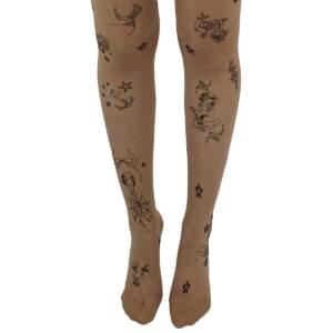 Tattoo Sailor Girl nylonstrømper brun TattooSailorGirlTights