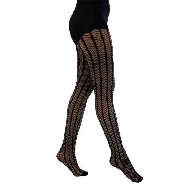 Pamela Mann Vertical Stripe fiskenett strømper VerticalStripeFishnetTights